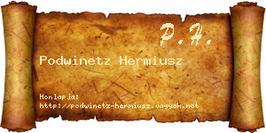 Podwinetz Hermiusz névjegykártya